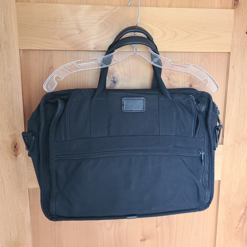 Vintage Tumi Black Canvas Ballistic Nylon Briefcase Laptop Carry On Bag Travel